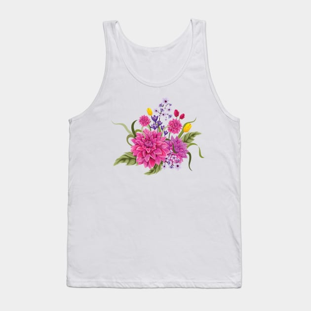 Vintage Botanical Floral Flower Tank Top by ToufikDesign